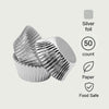 REGENT CAKE CUPS SILVER FOIL 50PK, 50X32.5MM