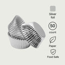 REGENT CAKE CUPS SILVER FOIL 50PK, 50X32.5MM