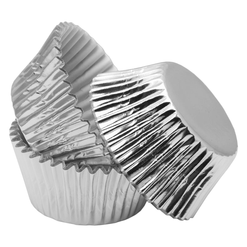 REGENT CAKE CUPS SILVER FOIL 50 PIECE, (50X32.5MM)