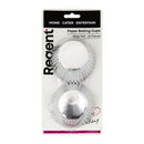 REGENT CAKE CUPS SILVER FOIL 50PK, 50X32.5MM
