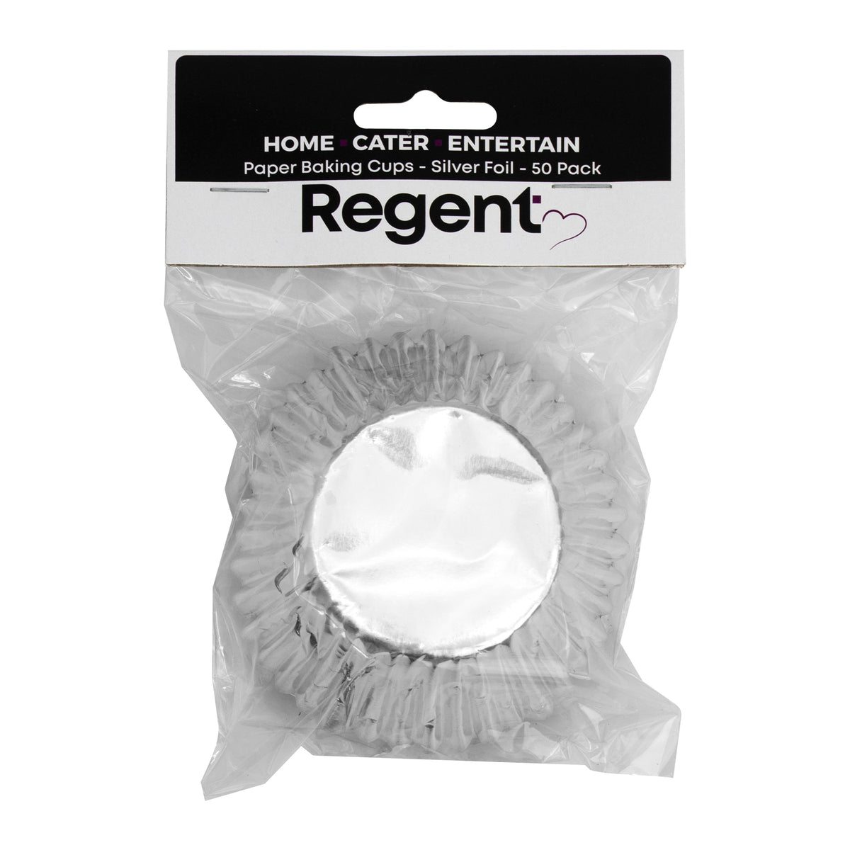 REGENT CAKE CUPS SILVER FOIL 50PK, 50X32.5MM
