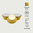 REGENT CAKE CUPS GOLD FOIL 50PK, 50X32.5MM