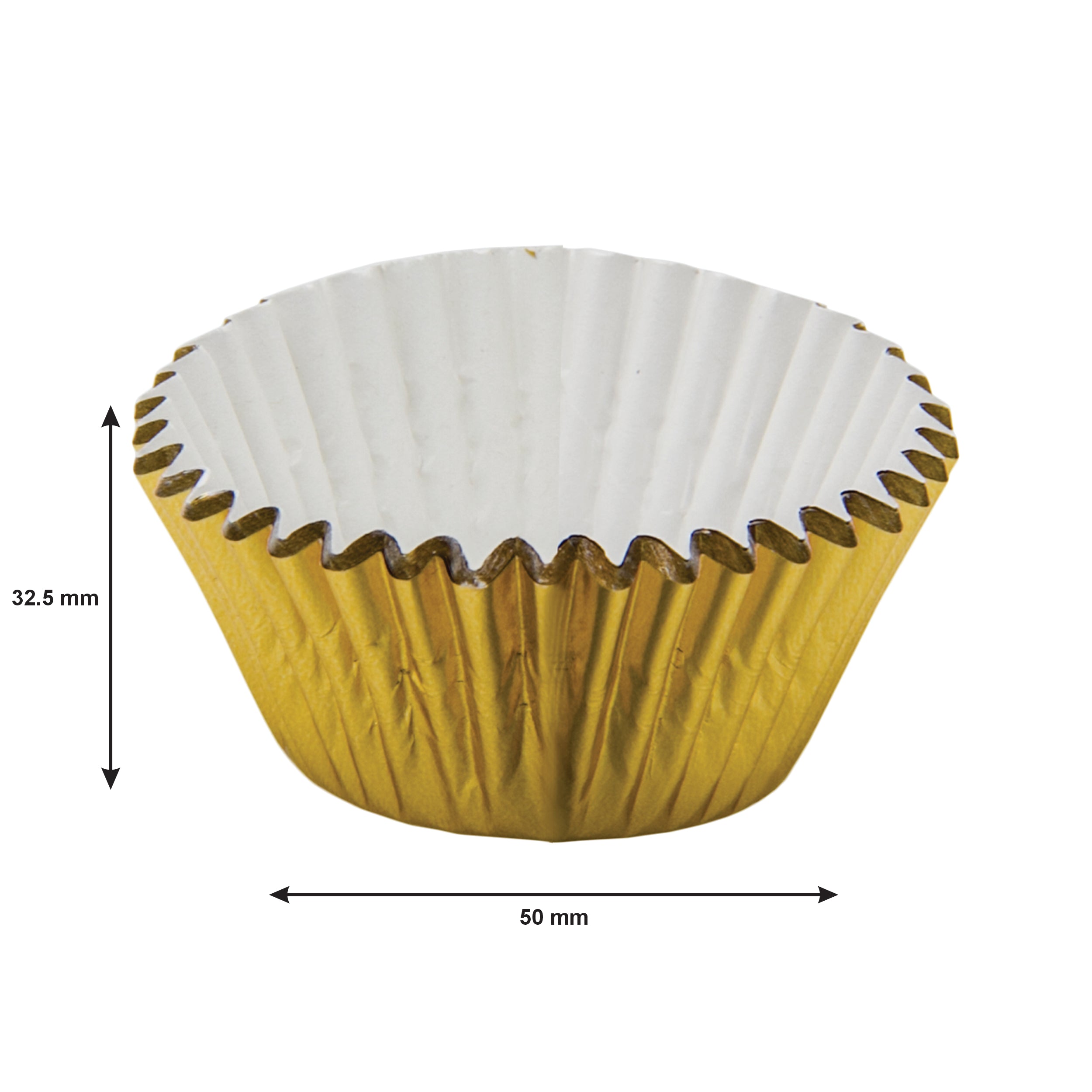 REGENT CAKE CUPS GOLD FOIL 50PK, 50X32.5MM
