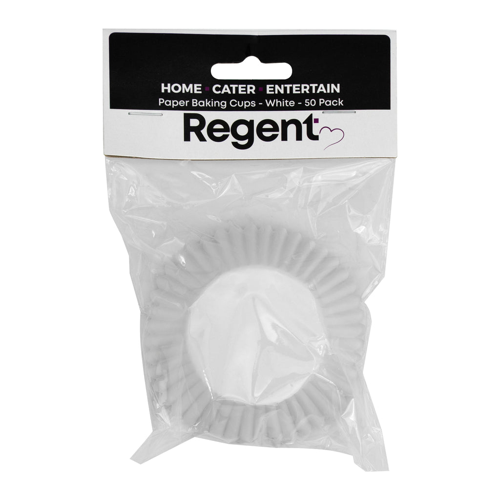 REGENT CAKE CUPS WHITE 50PK, 50X32.5MM
