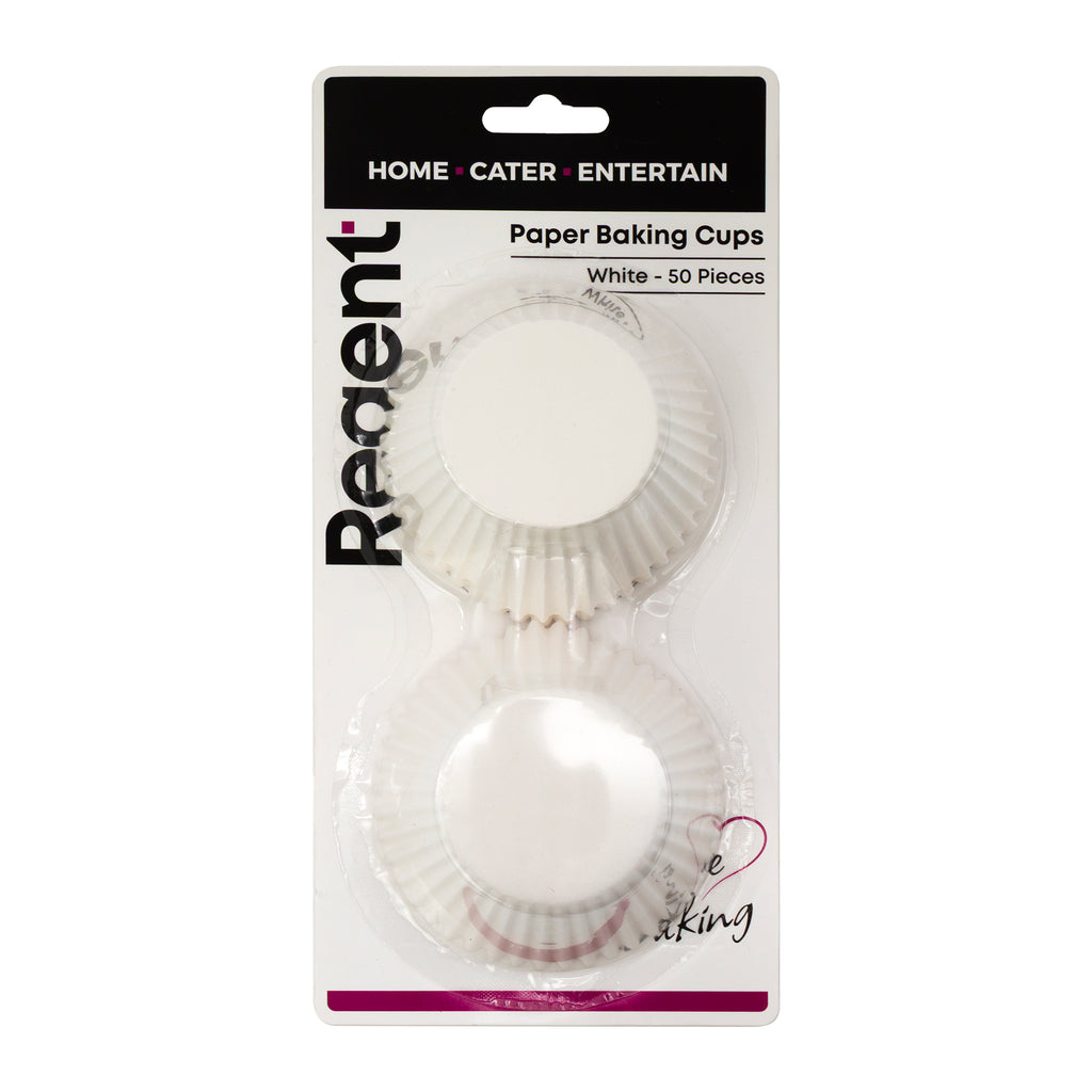 REGENT CAKE CUPS WHITE 50PK, 50X32.5MM
