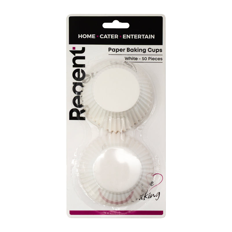 REGENT CAKE CUPS WHITE 50PK, 50X32.5MM
