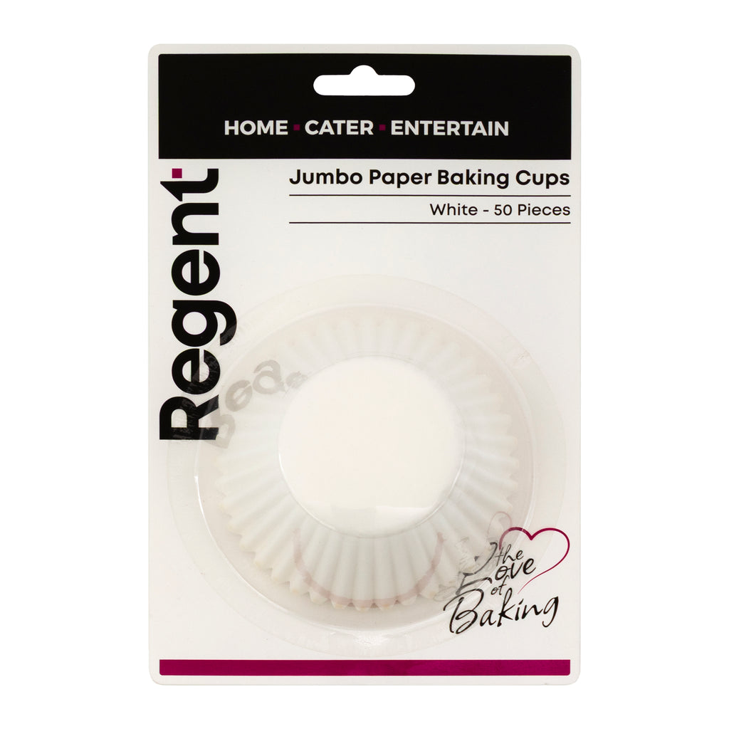REGENT CAKE CUPS WHITE LARGE 50PK, 55X37.5MM