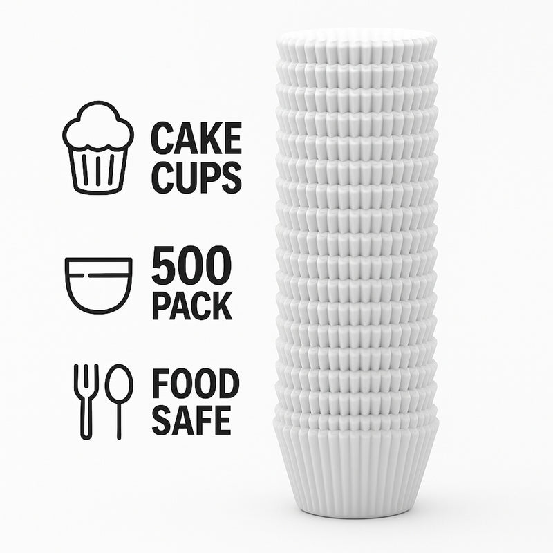 REGENT CAKE CUPS WHITE IN SHRINK TUBE 500 PIECE, (50X32.5MM)