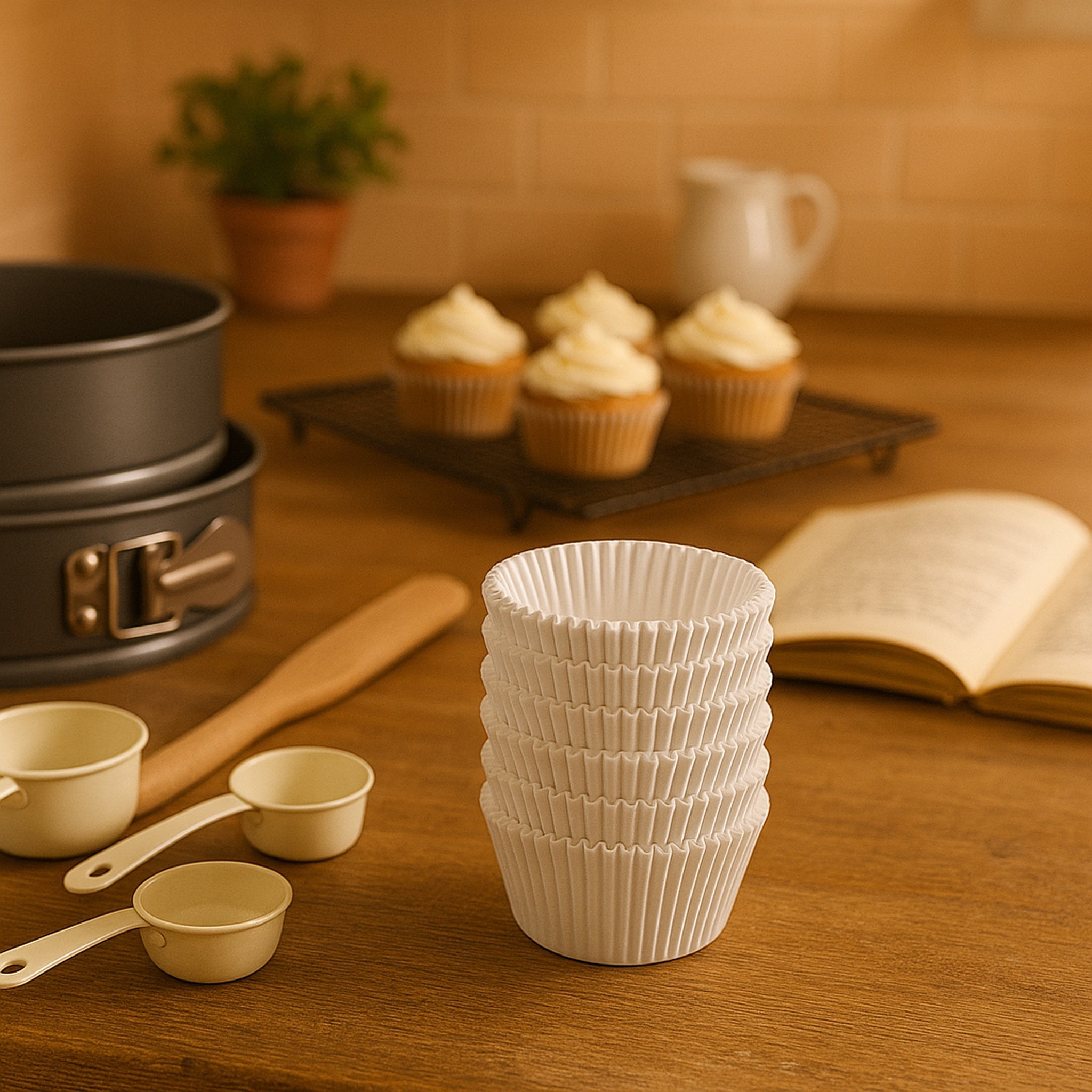REGENT CAKE CUPS WHITE IN SHRINK TUBE LARGE 500PK, 55X37.5MM