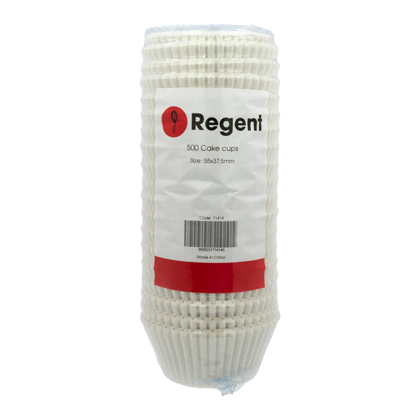 REGENT CAKE CUPS WHITE IN SHRINK TUBE 500PK, 55X37.5MM