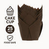 REGENT TULIP MUFFIN CUPS BROWN GREASE PROOF PAPER 50PK, 175MMX165MM
