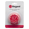 REGENT CAKE CUPS RED WITH WHITE DOTS 50 PIECE, (50MM:DX32.5MM)