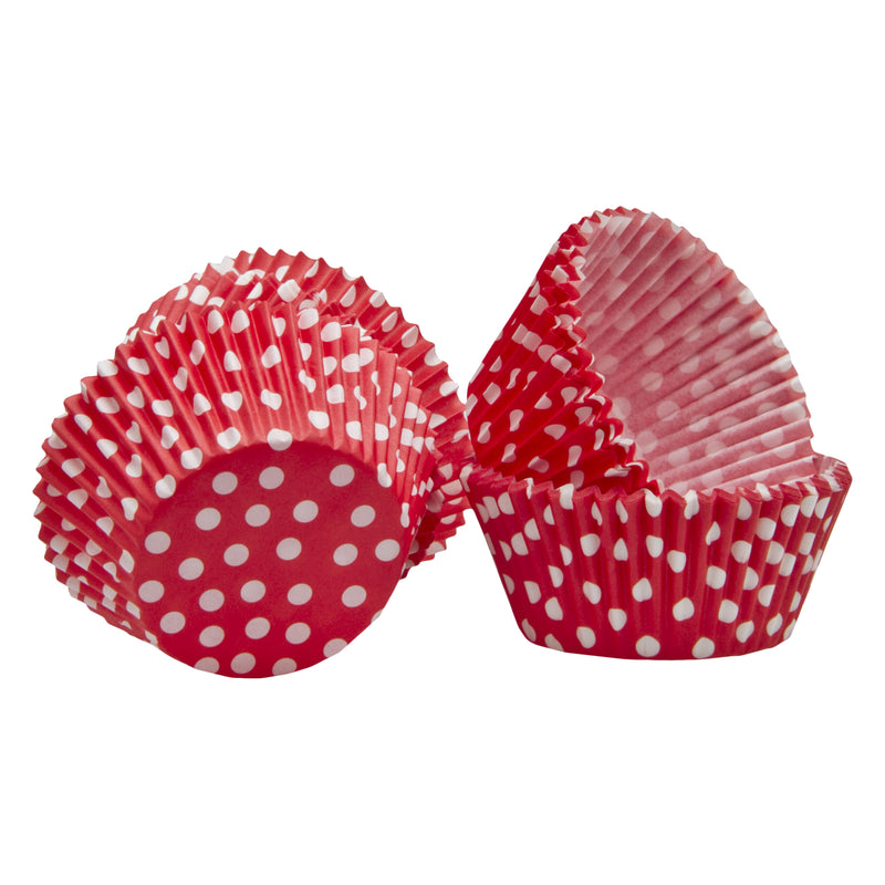 REGENT CAKE CUPS RED WITH WHITE DOTS 50 PIECE, (50MM:DX32.5MM)