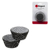 REGENT CAKE CUPS BLACK WITH WHITE DOTS 50PK, 50MM DIAX32.5MM