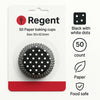 REGENT CAKE CUPS BLACK WITH WHITE DOTS 50PK, 50MM DIAX32.5MM