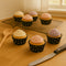 REGENT CAKE CUPS BLACK WITH WHITE DOTS 50PK, 50MM DIAX32.5MM