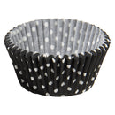 REGENT CAKE CUPS BLACK WITH WHITE DOTS 50PC, (50MM:DX32.5MM)