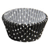 REGENT CAKE CUPS BLACK WITH WHITE DOTS 50PC, (50MM:DX32.5MM)