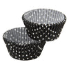 REGENT CAKE CUPS BLACK WITH WHITE DOTS 50PC, (50MM:DX32.5MM)