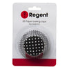 REGENT CAKE CUPS BLACK WITH WHITE DOTS 50PK, 50MM DIAX32.5MM