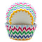 REGENT CAKE CUPS CHEVRON BRIGHT COLOURS 50 PIECES, (50X37.5MM)