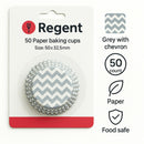 REGENT CAKE CUPS CHEVRON DOVE GREY 50 PIECES, (50X37.5MM)