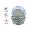REGENT CAKE CUPS CHEVRON DOVE GREY 50PK, 50X37.5MM