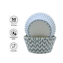 REGENT CAKE CUPS CHEVRON DOVE GREY 50PK, 50X37.5MM