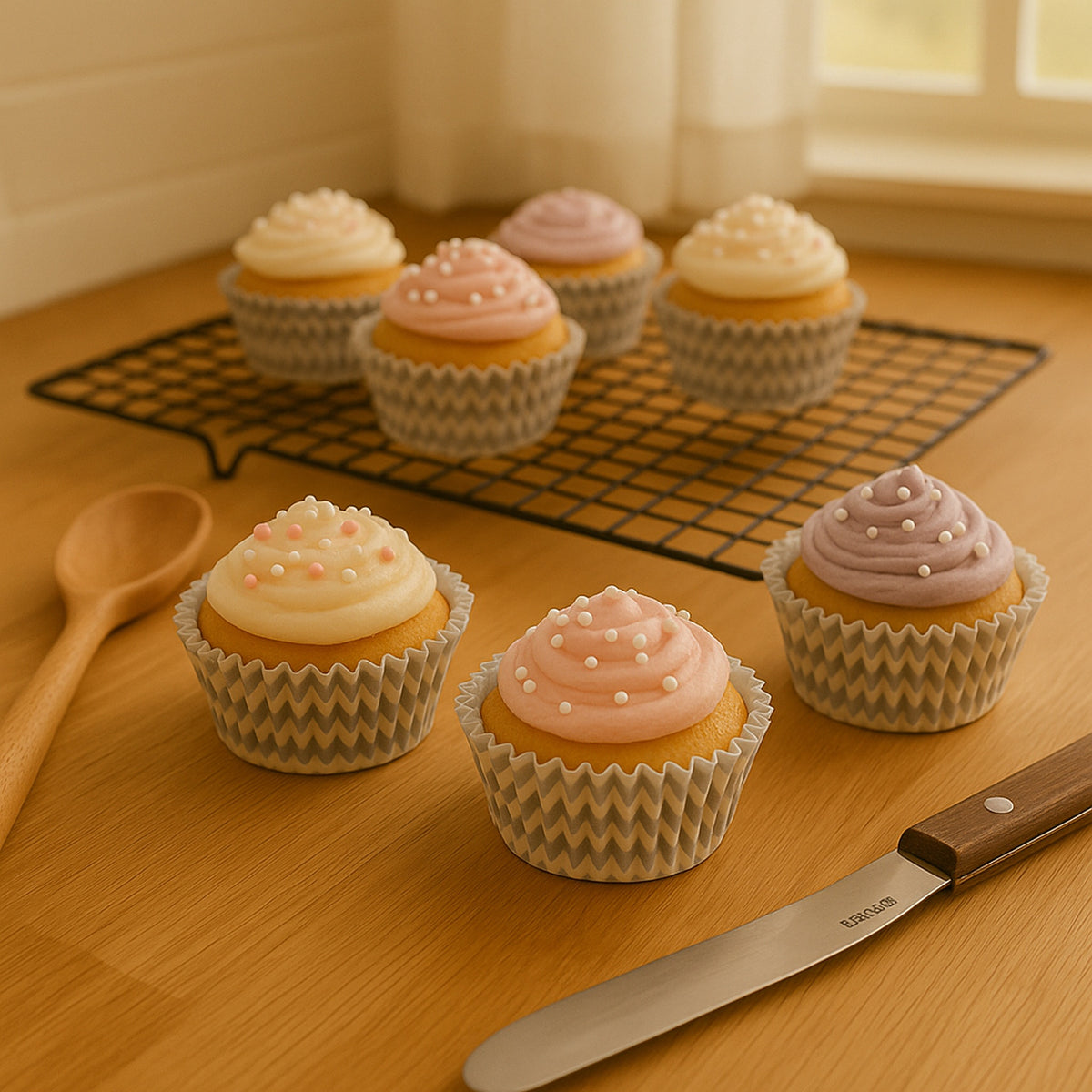 REGENT CAKE CUPS CHEVRON DOVE GREY 50PK, 50X37.5MM