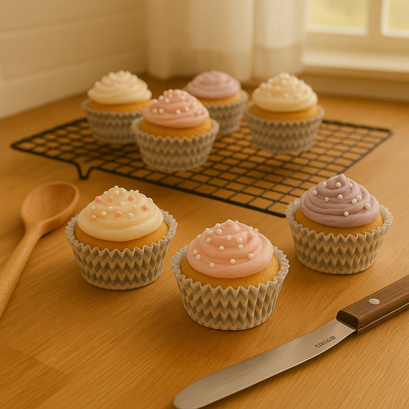 REGENT CAKE CUPS CHEVRON DOVE GREY 50 PIECES, (50X37.5MM)