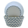 REGENT CAKE CUPS CHEVRON DOVE GREY 50PK, 50X37.5MM