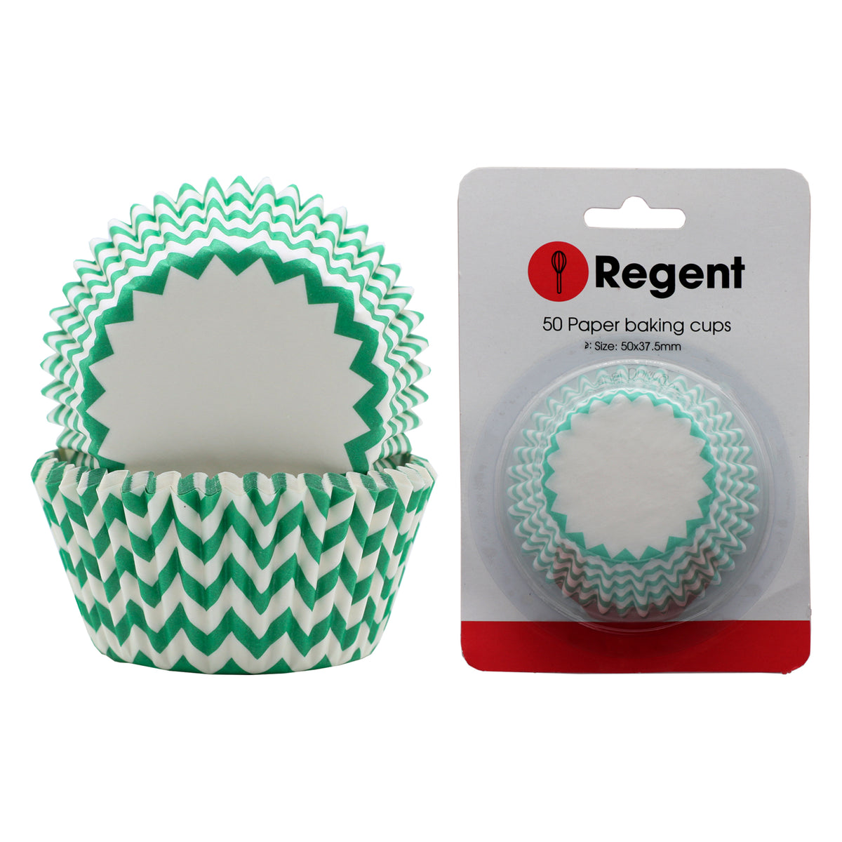 REGENT CAKE CUPS CHEVRON TEAL 50PK, 50X37.5MM