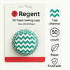 REGENT CAKE CUPS CHEVRON TEAL 50 PIECES, (50X37.5MM)