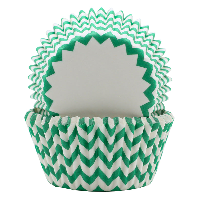 REGENT CAKE CUPS CHEVRON TEAL 50 PIECES, (50X37.5MM)