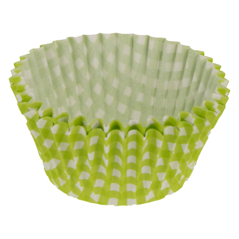 REGENT CAKE CUPS LIME GREEN AND WHITE CHECK 50 PCS, (50X32.5MM)