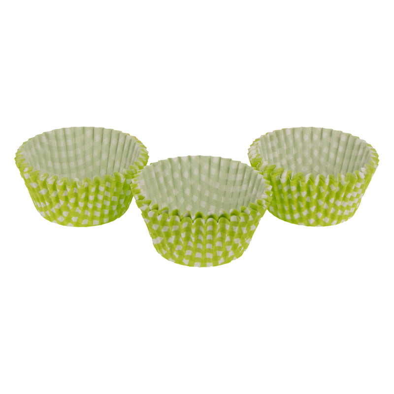 REGENT CAKE CUPS LIME GREEN AND WHITE CHECK 50 PCS, (50X32.5MM)