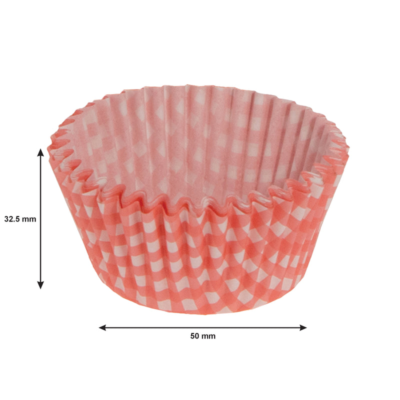 REGENT CAKE CUPS PINK AND WHITE CHECK 50 PCS, (50X32.5MM)