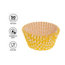 REGENT CAKE CUPS YELLOW AND WHITE CHECK 50PK, 50X32.5MM