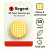 REGENT CAKE CUPS YELLOW AND WHITE CHECK 50PK, 50X32.5MM