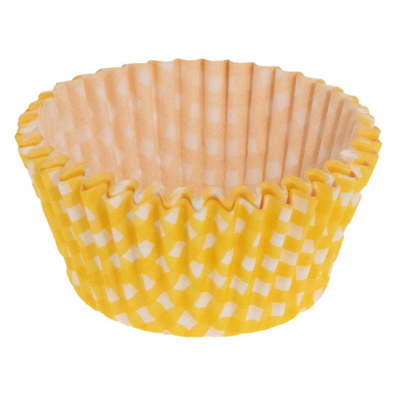 REGENT CAKE CUPS YELLOW AND WHITE CHECK 50 PCS, (50X32.5MM)