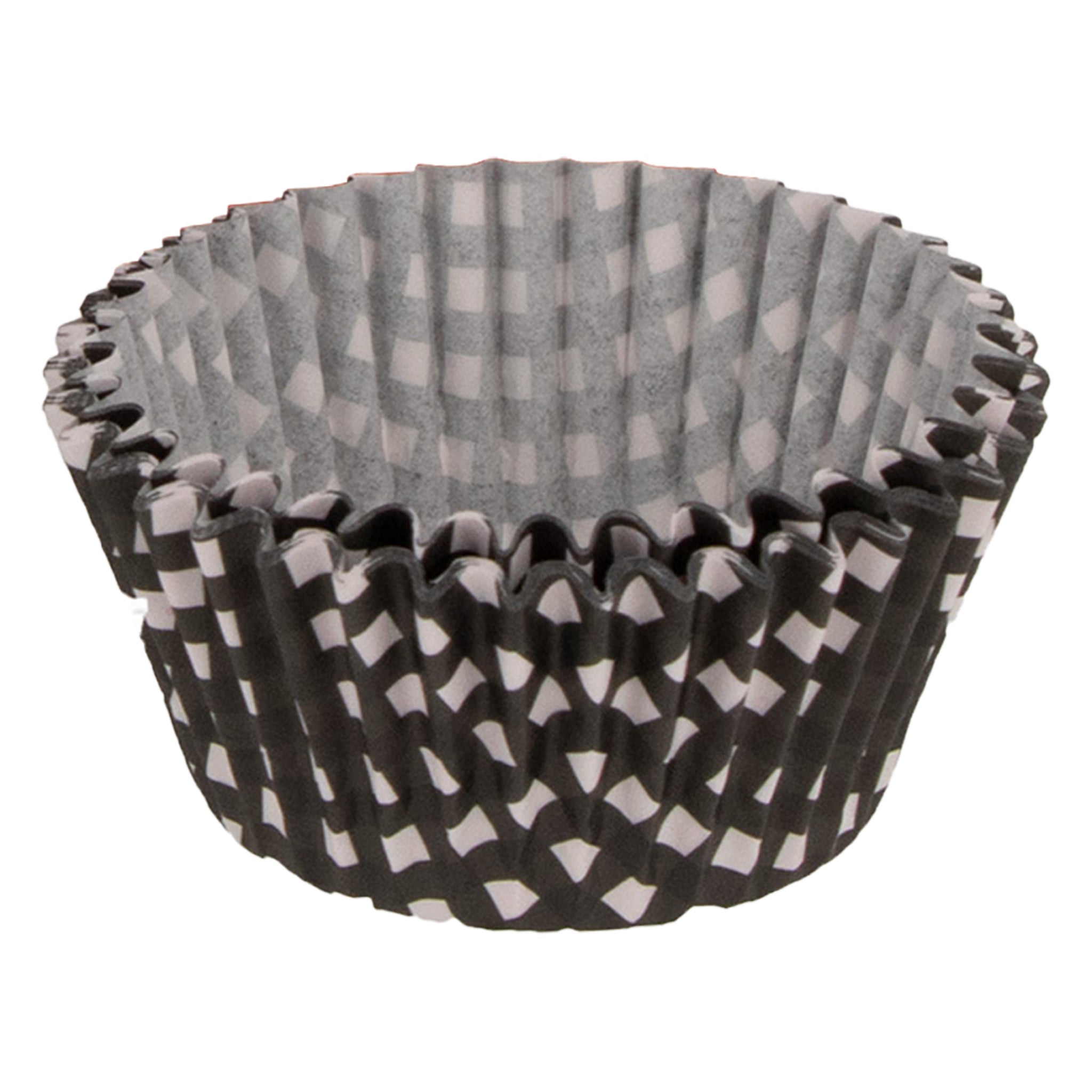 REGENT CAKE CUPS BLACK AND WHITE CHECK 50PK, 50X32.5MM