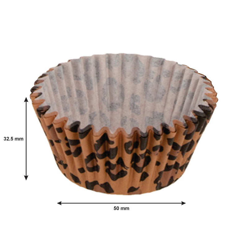 REGENT CAKE CUPS BROWN AND BLACK LEOPARD PRINT 50 PCS, (50X32.5MM)