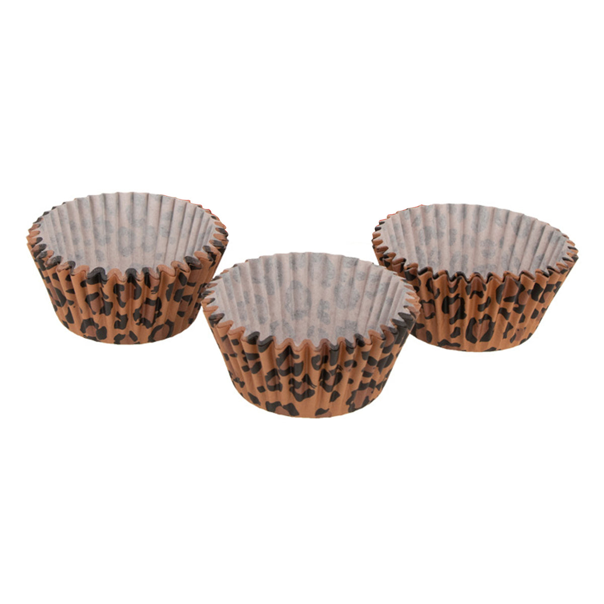 REGENT CAKE CUPS BROWN AND BLACK LEOPARD PRINT 50PK, 50X32.5MM