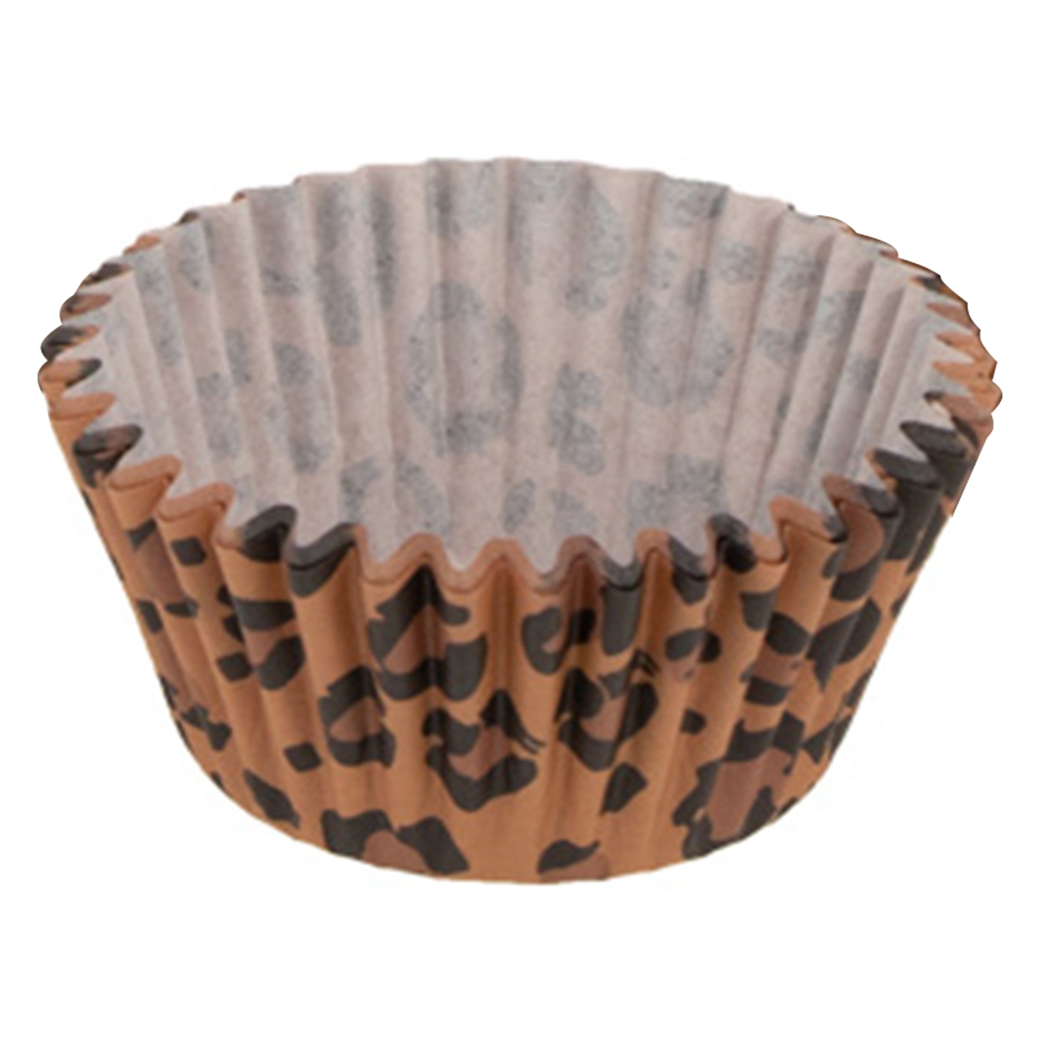 REGENT CAKE CUPS BROWN AND BLACK LEOPARD PRINT 50PK, 50X32.5MM