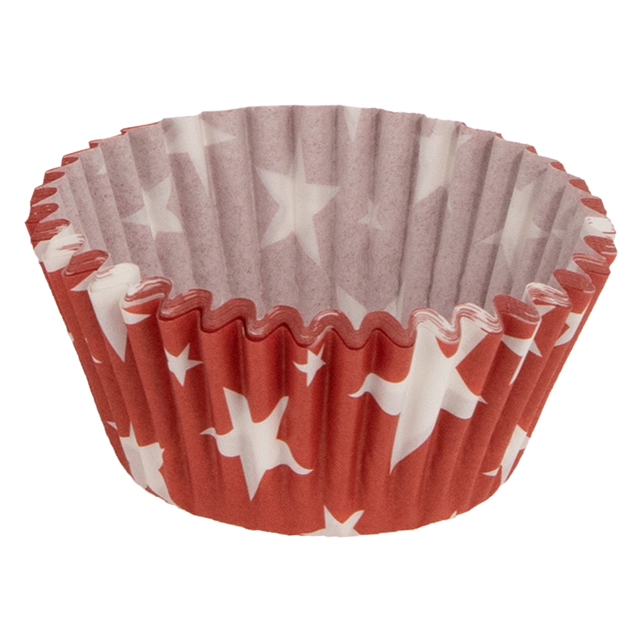 REGENT CAKE CUPS RED WITH WHITE STARS 50PK, 50X32.5MM