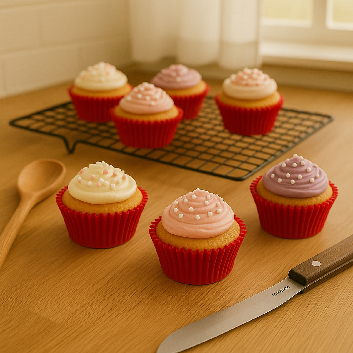 REGENT CAKE CUPS RED GLASSINE PAPER 50PK, 50X32.5MM