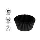 REGENT CAKE CUPS BLACK GLASSINE PAPER 50PK, 50X32.5MM