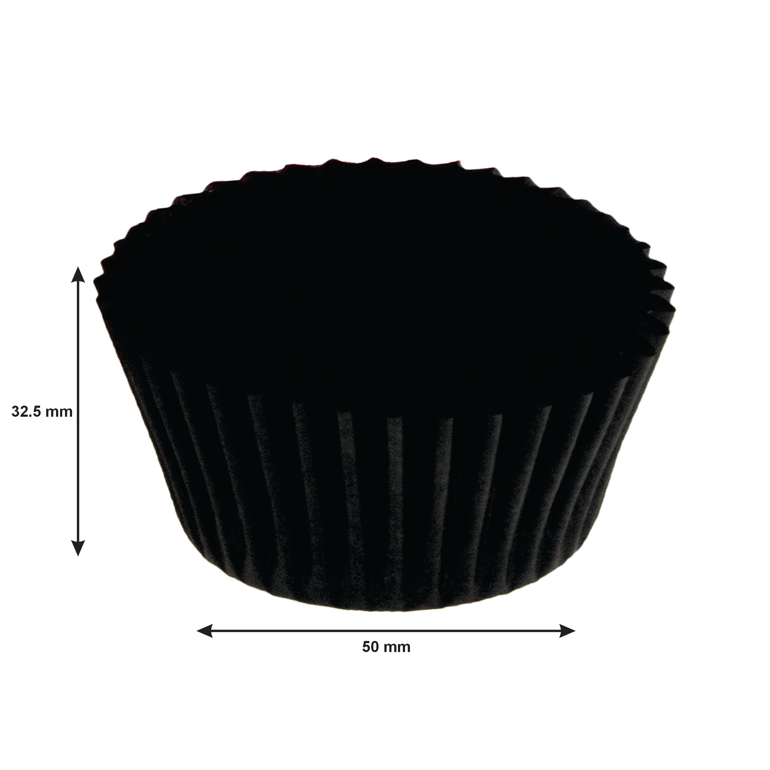 REGENT CAKE CUPS BLACK GLASSINE PAPER 50PK, 50X32.5MM
