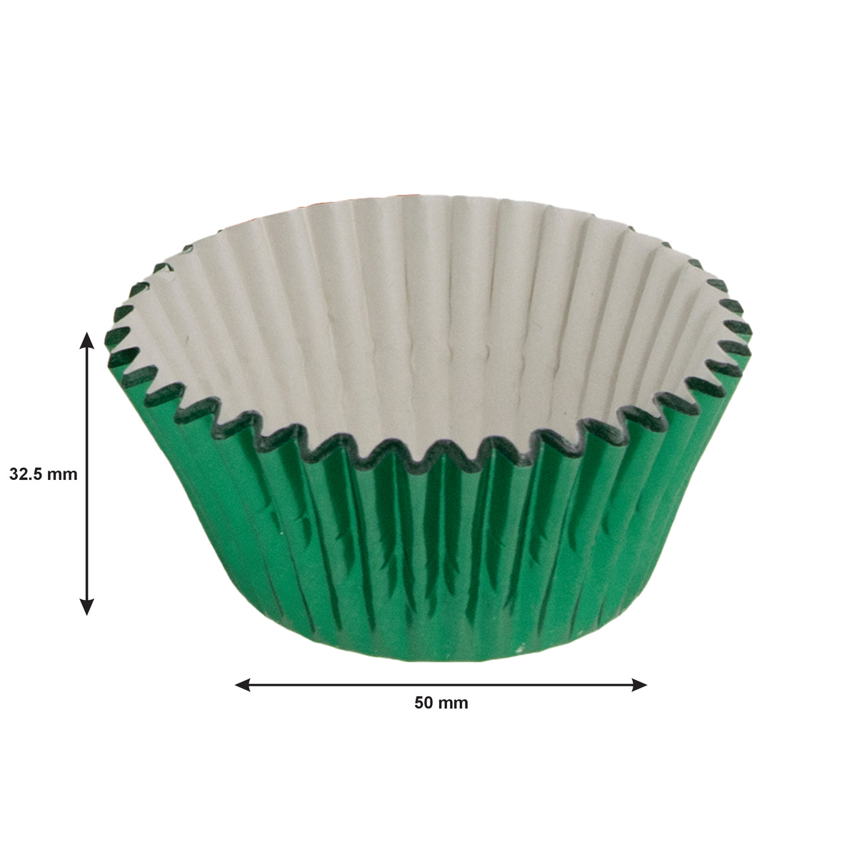 REGENT CAKE CUPS GREEN FOIL 50PK, 50X32.5MM