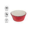 REGENT CAKE CUPS METALLIC  RED FOIL 50PK, 50X32.5MM